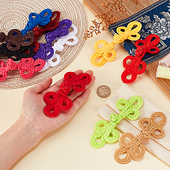 24 пара 12-х цветных китайских пуговиц-узлов ручной работы в виде лягушки DIY-GA0008-66