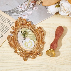 Siegelstempel aus Messing mit Holzgriff&nbsp;AJEW-WH0412-0037