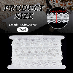 2 ярд полиэстеровых цветочных кружевных лент&nbsp;SRIB-FG0001-28