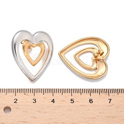 Двухцветные серьги-гвоздики в форме сердца из нержавеющей стали 304 EJEW-C142-14PG
