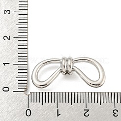 真鍮製コネクタチャーム  ちょう結びのリンク  銀  11.5x25.5x6.5mm  穴：1.8mm&nbsp;PALLOY-R144-02P