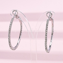 Латунные микро проложить серьги стержня кубического циркония EJEW-R025-32P