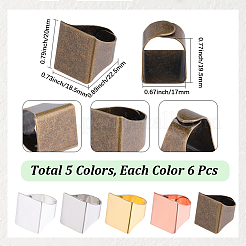 30 bague en laiton bicolore&nbsp;RJEW-SC0001-40