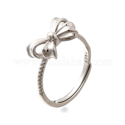 925 регулируемое кольцо из стерлингового серебра с родиевым покрытием RJEW-D300-01P