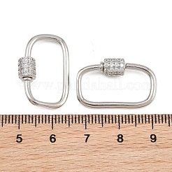 Charms in ottone con micro pavé di zirconi e moschettone a vite&nbsp;FIND-WH0518-96A-P