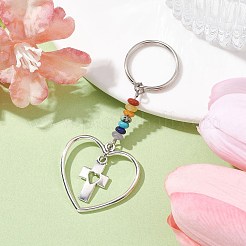 Porte-clés pendentif en alliage coeur&nbsp;KEYC-JKC00626-02