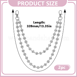 2 Stück handgefertigte Polymer Clay Strassperlenketten für Jeanshosen&nbsp;HJEW-DR00276