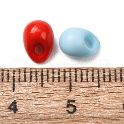 不透明なアクリルビーズ  ティアドロップ  ミックスカラー  8x5.5mm  穴：1.6mm  約4540個/500g&nbsp;AC-CBABC78-09