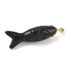 Резные подвески из натурального обсидиана&nbsp;G-P599-08G-01