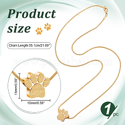 Ожерелье из урны с прахом и отпечатком лапы&nbsp;NJEW-WH0024-01G