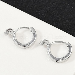 真鍮製フープピアス  ヘビ  プラチナ  12.5x4.5x15mm&nbsp;EJEW-Q016-13P