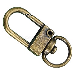 チベットスタイル合金スイベルスナップフッククラスプ  アンティークブロンズ  32x11mm&nbsp;FIND-YW0004-09AB