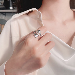 Плоские круглые и квадратные кольца из стерлингового серебра с родиевым покрытием FS-WGC22D2-01