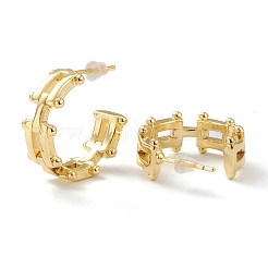 Boucles d'oreilles demi-créoles en laiton&nbsp;X-EJEW-A056-08G