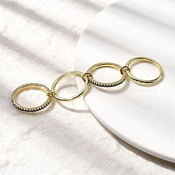 Латунные микро проложить пальцев кольца кубического циркония RJEW-P166-11G