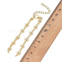 Armbandherstellung aus Messing mit klaren Zirkonia-Sterngliedern&nbsp;AJEW-JB01639