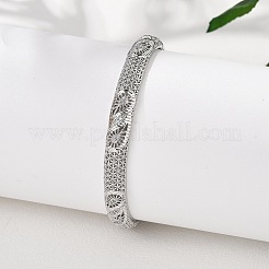 Латунные браслеты с микропаве из кубического циркония для женщин&nbsp;BJEW-D313-02P