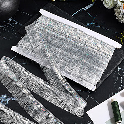 Отделка кружевом с пайетками и кисточками&nbsp;OCOR-WH20003-78B