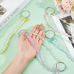 4 шт. 4-цветные прозрачные акриловые бусины-удлинители для цепочек-ремней для сумочек HJEW-GO00104