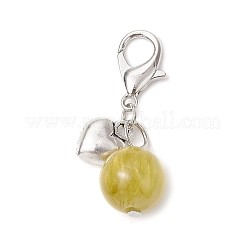 Круглые подвески из искусственной смолы с имитацией кошачьего глаза&nbsp;HJEW-JM03047-01