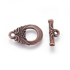 Сплавочные застежка тоггл тибетского стиля PALLOY-J471-15R