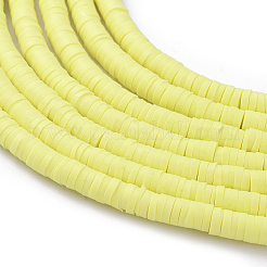 Плоские круглые бусинки распорки ручной полимерной глины&nbsp;X-CLAY-R067-4.0mm-23