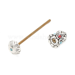 Латунные заготовки для подвесок с бусинами KK-NH0008-06AS