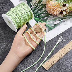 30mの蓄光ポリエステルコード  プラスチックスプール付き  ラウンド  淡緑色  4mm&nbsp;AJEW-SP0004-86C