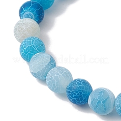 Braccialetti elastici con perline rotonde in agata naturale invecchiata e tinta&nbsp;BJEW-JB11074-04