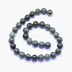 Jade vert naturel chapelets de perles rondes&nbsp;G-F425-36