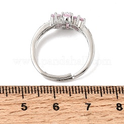 Messing Micro Pave Zirkonia Manschette offene Ringe&nbsp;CU-CBA5C10-03P