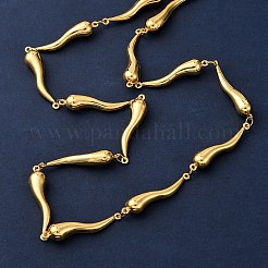 Женские ожерелья из цепочек из нержавеющей стали 304&nbsp;NJEW-G178-01G-02