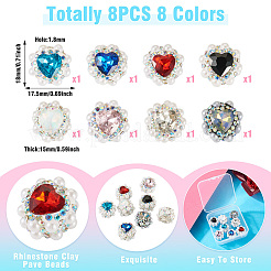 8 шт. 8-х цветные бусины из стразов и глины FIND-TA0006-52
