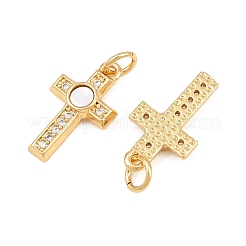 Pendenti in zirconi cubici trasparenti in micro pavè di ottone&nbsp;CU-CBA9482-05G-03