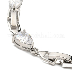 Латунные микро проложить кубического циркония ожерелья NJEW-H027-01P-05