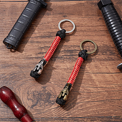 2 шт. 2 цвета ручной работы спартанский нейлоновый парашютный шнур брелок для мужчин KEYC-DR0001-13