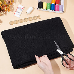 DIY工芸品用の錦織ポリエステル生地  服飾材料  長方形  ブラック  150x0.05cm&nbsp;SENE-WH0003-47A