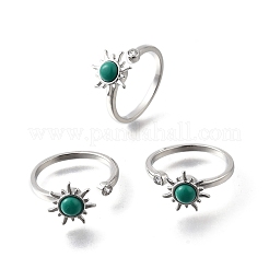 Открытые манжеты из латуни с цирконием для женщин RJEW-U056-01P