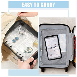 Organisateur de bijoux transparent en PVC avec fermeture éclair et livres&nbsp;ABAG-WH0063-114