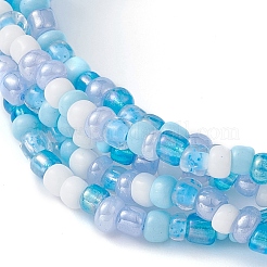 Многониточный браслет из стеклянных бусин BJEW-JB09527-02