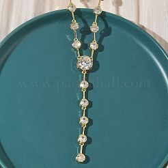 Ожерелья из латуни с прозрачными кубическими цирконами и паве NJEW-G183-06G-02