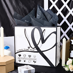 1 шт. бумажные пакеты с черным рисунком в виде сердца и ручками&nbsp;ABAG-SP0001-17