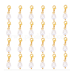 20 шт. овальный натуральный жемчужный кулон украшение&nbsp;HJEW-PH02069