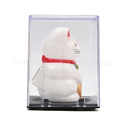 Figurines maneki-neko en plastique ABS alimentées à l'énergie solaire&nbsp;DJEW-B017-01B-01