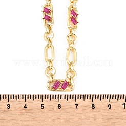 Colliers chaîne Figaro en laiton de 7 mm sertis de zirconiums cubiques&nbsp;NJEW-D324-05G-04