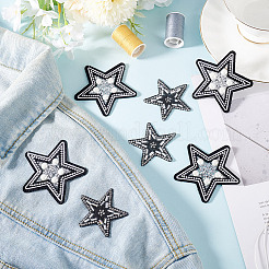 8 шт. 2 стиля вышитых звезд на ткани пришивные аппликации DIY-HY0001-90