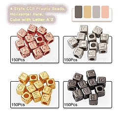 400шт 4 стильные пластиковые бусины ccb&nbsp;CCB-YW0001-06
