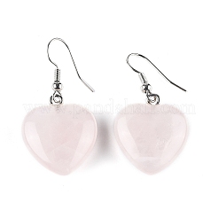 Естественно розовые болтающиеся серьги кварцевые&nbsp;EJEW-E218-05P
