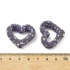 Бусины из полимерной глины в форме сердца со стразами CLAY-NH0001-09B-03