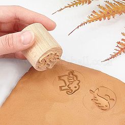 Деревянный воск печать штамп&nbsp;AJEW-WH0122-002